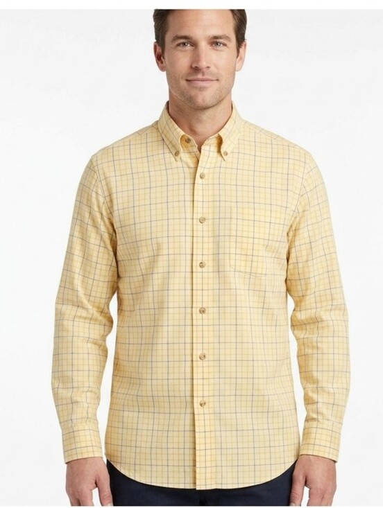 L.L. Bean Other - L.L. Bean Shirt Yellow Plaid Button Down Size Medium